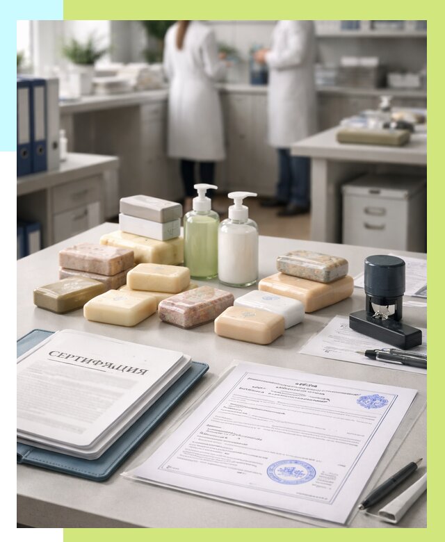 Сертификация мыла и сертификат на мыло в Советской Гавани от 12467 | Алешин-Свс