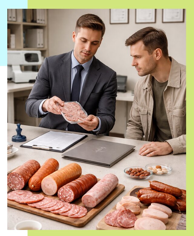 Сертификация колбасных изделий в Советской Гавани от 7792 р. | Алешин-Свс