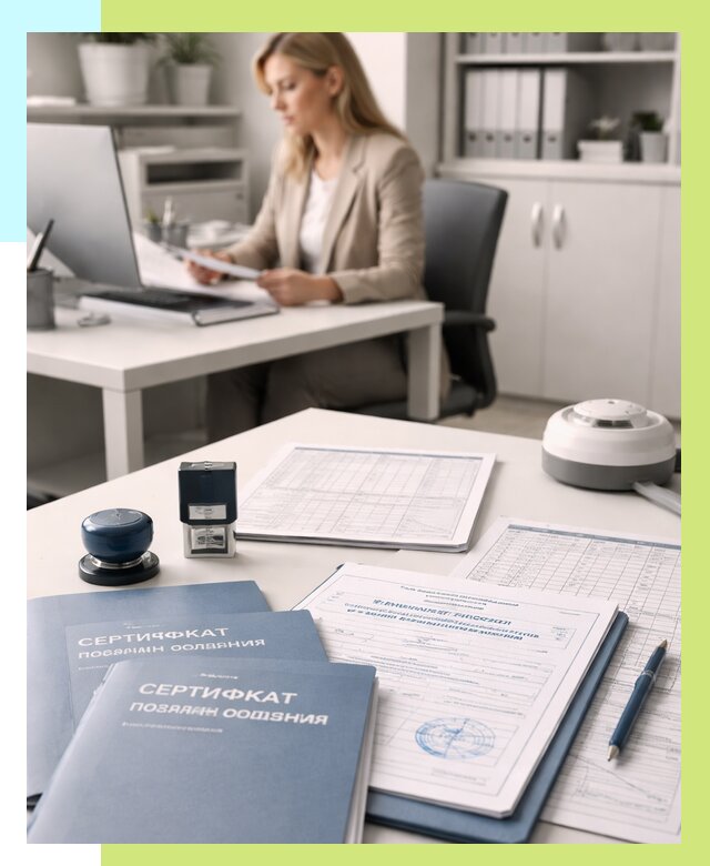 Сертификаты пожарной безопасности в Советской Гавани от 15584 р. | Алешин-Свс